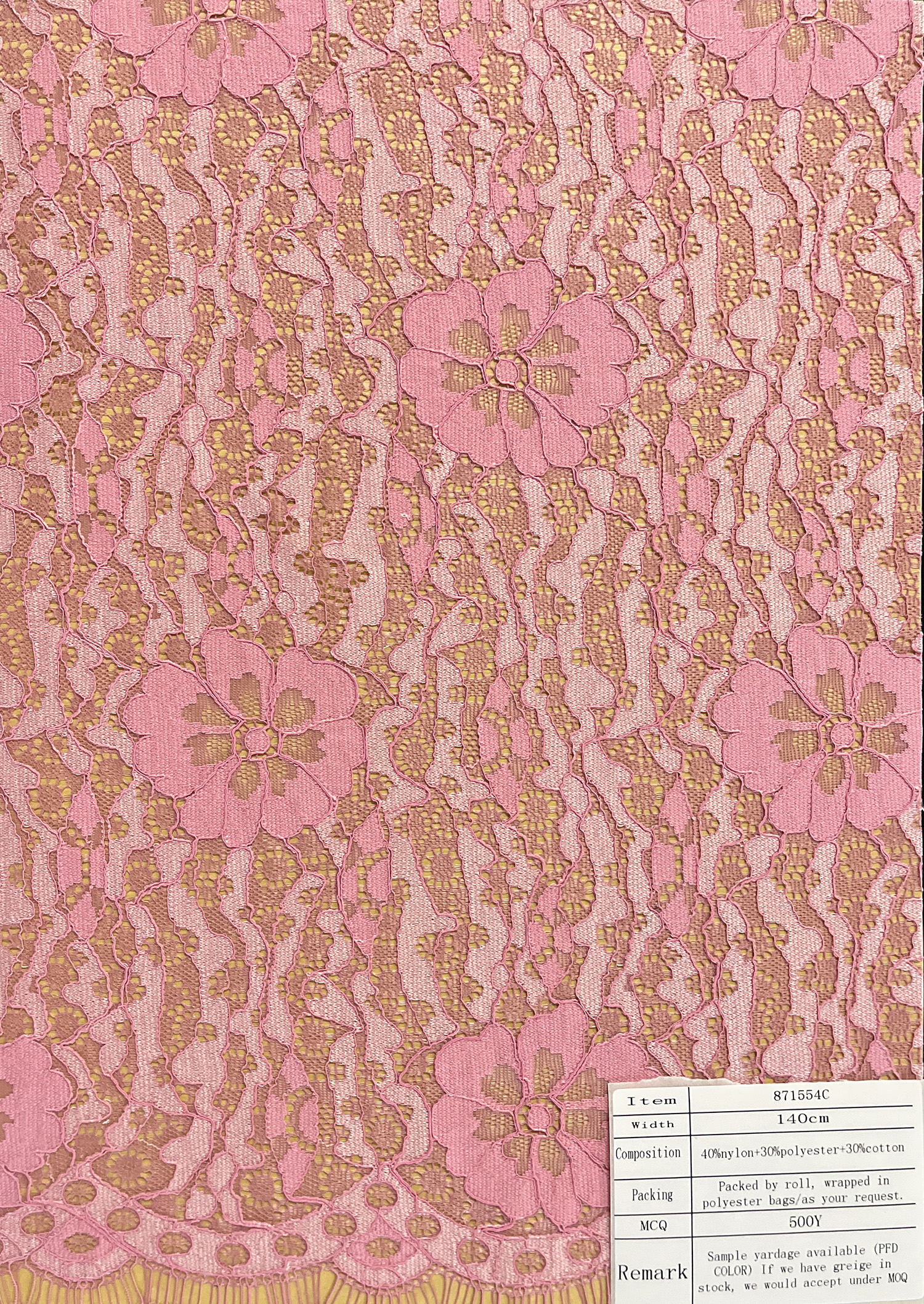 Stranded floral lace fabric